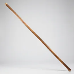 picture of a single wooden long straight thin ninja fighting staff, weapon, highlight, sci - fi, fantasy, dnd, close shot, bright uniform background, award winning
