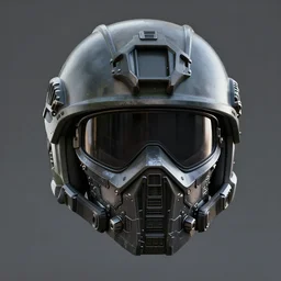 helmet military special headgear soldier tech mechanical mask visor future sharp crisp front view trending on artstation digital painting 4 k render unreal engine digital painting