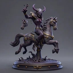 3d sculpt of an evil undead carousel horse, artstaton, League of Legends, overwatch, digital illustration
