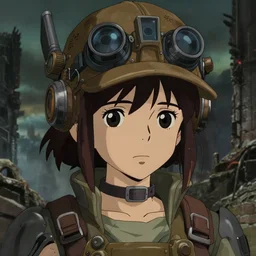 a film still of a cute sad dieselpunk archeologist girl, finely detailed features, closeup at the faces, dramatic cinematic, at ruins city, gapmoe yandere grimdark, trending on pixiv fanbox, painted by greg rutkowski makoto shinkai takashi takeuchi craig mullins, alphonse mucha, studio ghibli, pixiv