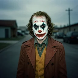 dystopian grunge disposable camera photo of a sad clown | horror | nightmare