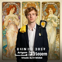 vitalik buterin, artgerm, very detailed, art contest winner on behance, trendy on deviant art, by artgem, greg rutkowski and laura sava and alphonse mucha