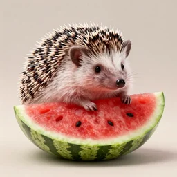 a high quality photo of hedgehog in a shape of watermelon