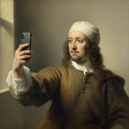 rembrand makes a selfie, painting by rembrand