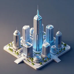 isometric model of a futuristic city