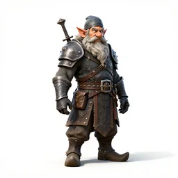 stoic dwarf blacksmith, high detail digital art, full body, standing, isolated on a pure white background, centered, whole figure in frame, sharp focus, studio lighting
