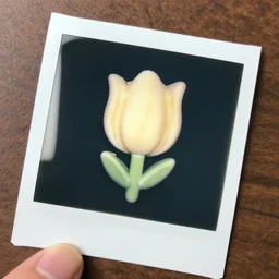 an ice cream shaped like a tulip 4 5 mm polaroid photo