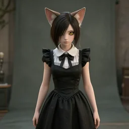 A screenshot of G-Man from Half Life wearing cat ears and a dress