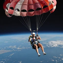 parasailer in outer space, detailed, hd, 4 k