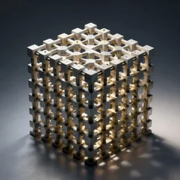 cubic centered lattice, scientific illustration