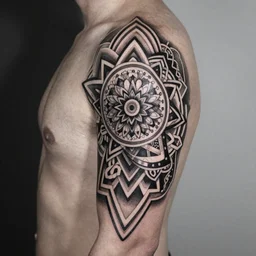 tattoo, detailed, intricate, artistic, shading, geometric