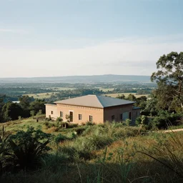 a building in a stunning landscape by Arthur Adams