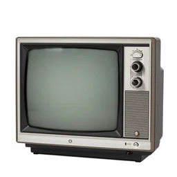 ortographic view of a old CRT TV