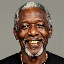 old black man portrait, face smiling, golden teeth, flat background, greg rutkowski gta san andreas art