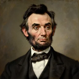 upper body portrait of paul giamatti as united states president abraham lincoln, paul giamatti!! portraying, paul giamatti!, oil on canvas, 1 9 th century american romanticism, detail