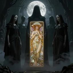 cult of the faceless slaves of the nameless night, intricate artwork by melissa houpert, josan gonzalez, artgerm, edmund leighton, alphonse mucha, zdizslaw beksinski, majestic, cinematic, dramatic lighting, gothic moonlit fog, mysterious figure, octane render, unreal engine, trending on artstation 8 k