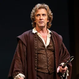 a photograph of John Lithgow as Prospero from the stage production of The Tempest taken with Nikon D3500, highly detailed