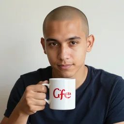 portrait of a ( ( ( una taza de cafe grande y red ) ) ), ( ( guapo joven caliente colombiano mulato pelo shaved ) ), nubes y magia, el sol, concept character, by greg rutowski and tezuka and oi and mucha and bierstadt and remington, trending on artstation