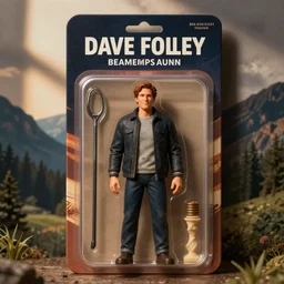 dave foley action figure, product shot, with accessories