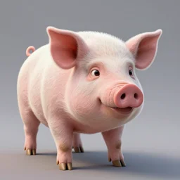 Photorealistic pig with human Putin face, award-winning Houdini 3D render, Putin head on pig body, pig animal body and Putin face fully visible in frame