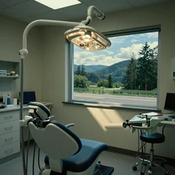 the interior of a dental office painted by edward hopper