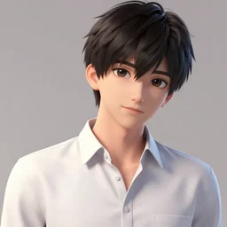 a portrait of an anime character of a beautiful boy in white shirt, by wlop, greg rutkowski, thomas kinkade, super detailed, 3 d, 4 k wallpaper