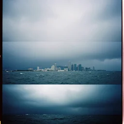 3 5 mm film still, stormy ocean atlantis city