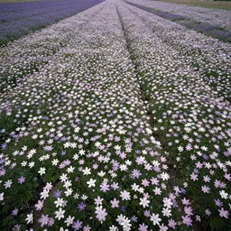 an aesthetic field of flowers, alpines, greg rutkowski, zabrocki, karlkka, jayison devadas, trending on artstation, 8 k, ultra wide angle, zenith view, pincushion lens effect