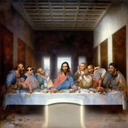 a beautiful painting last supper, marcvel all - star by by salvador dali realistic oil painting