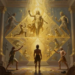an epic painting of creation process of film the room, oil on canvas, symmetric, perfect composition, golden ratio, concept art, smooth, sharp focus, illustration, artstation trending, unreal engine, hd, 8 k, highly detailed