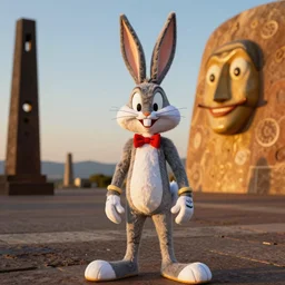 bugs bunny cosplay salvador dali, art by wgreg rutkowski. during golden hour. extremely detailed.
