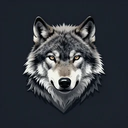 high detail a wolf artistic render logo style surreal