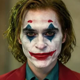 Emma Watson as The Joker, highly detailed, realistic face, digital art