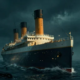 inside titanic ship when it sunk, lovecraftian award winning masterpiece digital art octane render 8 k haunted atmosphere