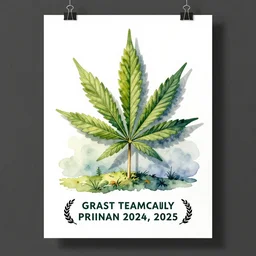 pro cannabis poster illustrated watercolor