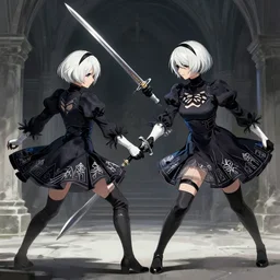nier automata 2 b sword duel
