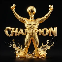 champion splashart of champion made out of gold
