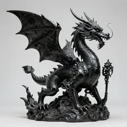 statue of a black dragon, inexplicable cinematic, 8 k resolution, and behavior, and paint oil paint metal liquid metal sculpture