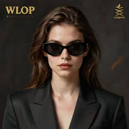 Kim Bassinger as succubus in blazer portrait, head straight down, in sun glasses, by artgerm, WLOP
