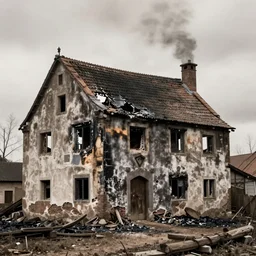 a burned medieval house - 9