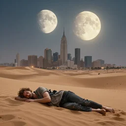 city in the sands sleeping unbroken dreams under the ivory light of two moons, Darek Zabrocki, Marcin Rubinkowski, Lorenzo Lanfranconi, Karlkka, trending on Artstation, 8K