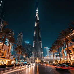 neon streets of dubai, 4 k, award winning photo