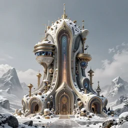 building by marina tabassum, galactic apocalyptic atlantis bioshock retro steampunk snowy, archdaily, wallpaper, highly detailed, trending on artstation.