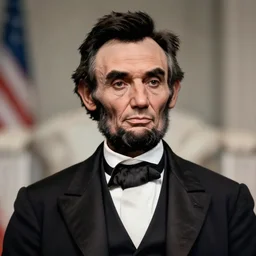 color modern portrait of president abraham lincoln, 2 0 1 4. modern attire, long tie. iq 4, f / 1. 4, iso 2 0 0, 1 / 1 6 0 s, 8 k, sense of depth, in - frame