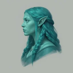 side profile centered painted portrait, elisha cuthbert as female teal orc forest druid, d & d, gloomhaven, matte painting concept art, art nouveau, beautifully backlit, swirly vibrant color lines, fantastically gaudy, aesthetic octane render, 8 k hd resolution, by ilya kuvshinov and cushart krentz and gilleard james