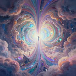 flowing colorful prismatic liquid clouds opening portal to another dimension, dmt, psilocybin, lsd, detailed, intricate, elegant, highly detailed, digital painting, artstation, concept art, smooth, sharp focus, illustration, art by hana yata, and artem demura and beeple, octane render, unreal engine, 8 k