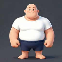 cartoon illustration of character with large chezt and muscles in boxer pants, white shirt and boxing gloves, dynamic pose, cartoon network, johny bravo style