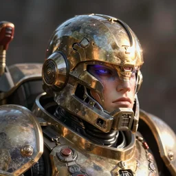 hyper realistic portrait of heroic warhammer android head, cinematic, chaos marine, slaanesh, artstation, cgsociety, full head and shoulders, greg rutkowski, james gurney, mignola, craig mullins, brom