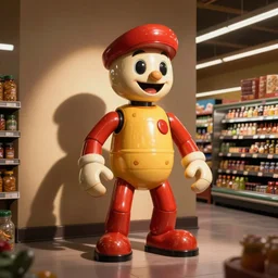 chuck e cheese animatronic in a grocery store