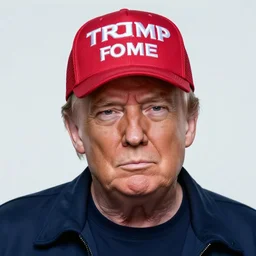 epic portrait of a homeless donald trump wearing a maga hat